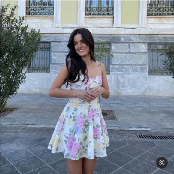 NWT Zara Floral Corset Bustier Dress size S - Picture 9 of 16